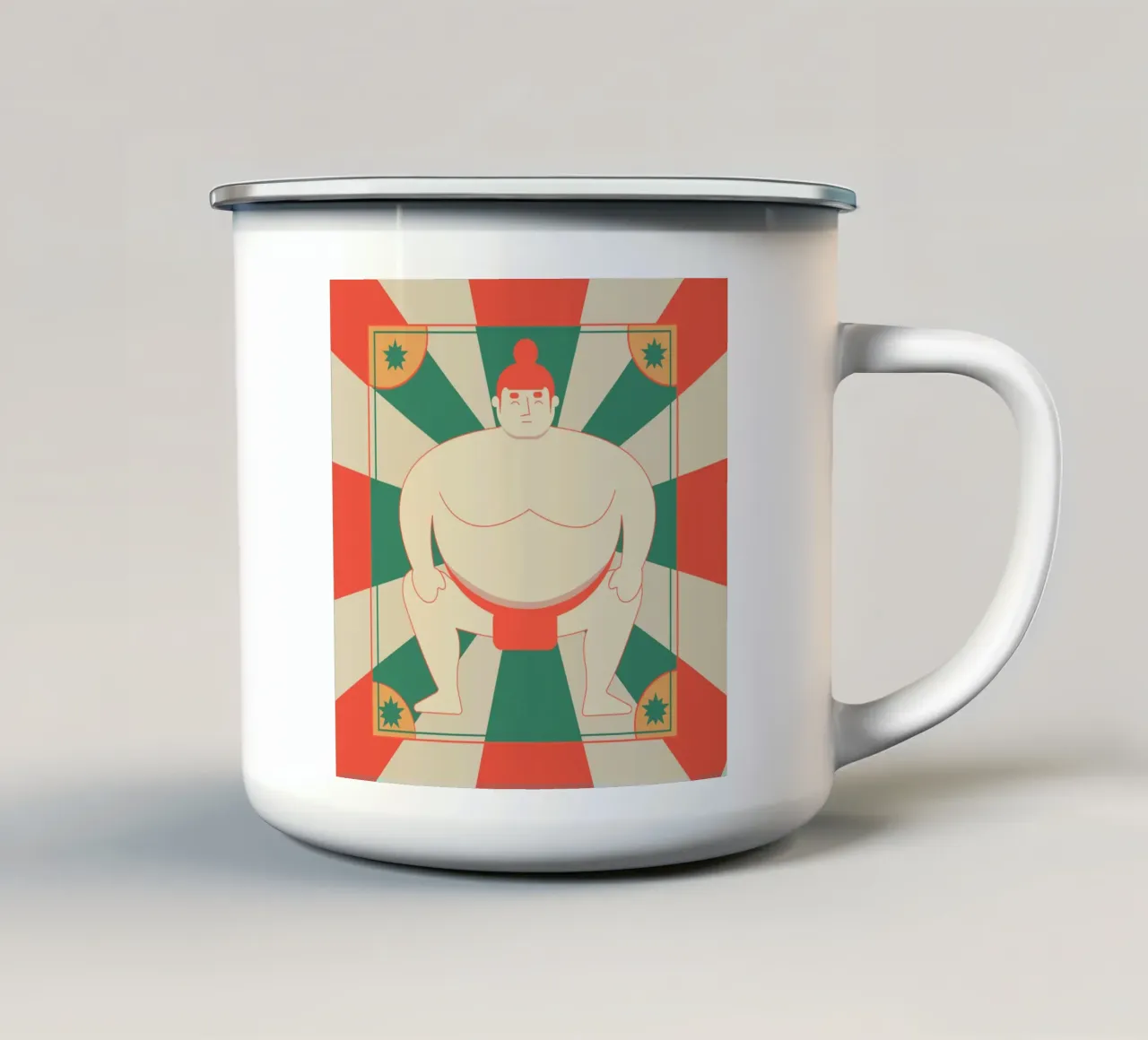 Sumo taza de esmalte de Dharma