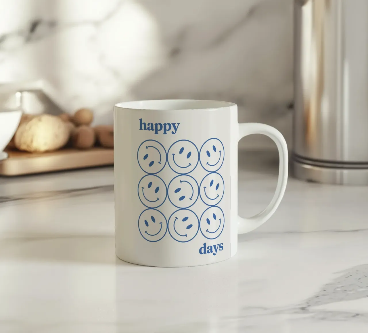 Smile blu Happy Days tazza in ceramica da Paigaam Studio