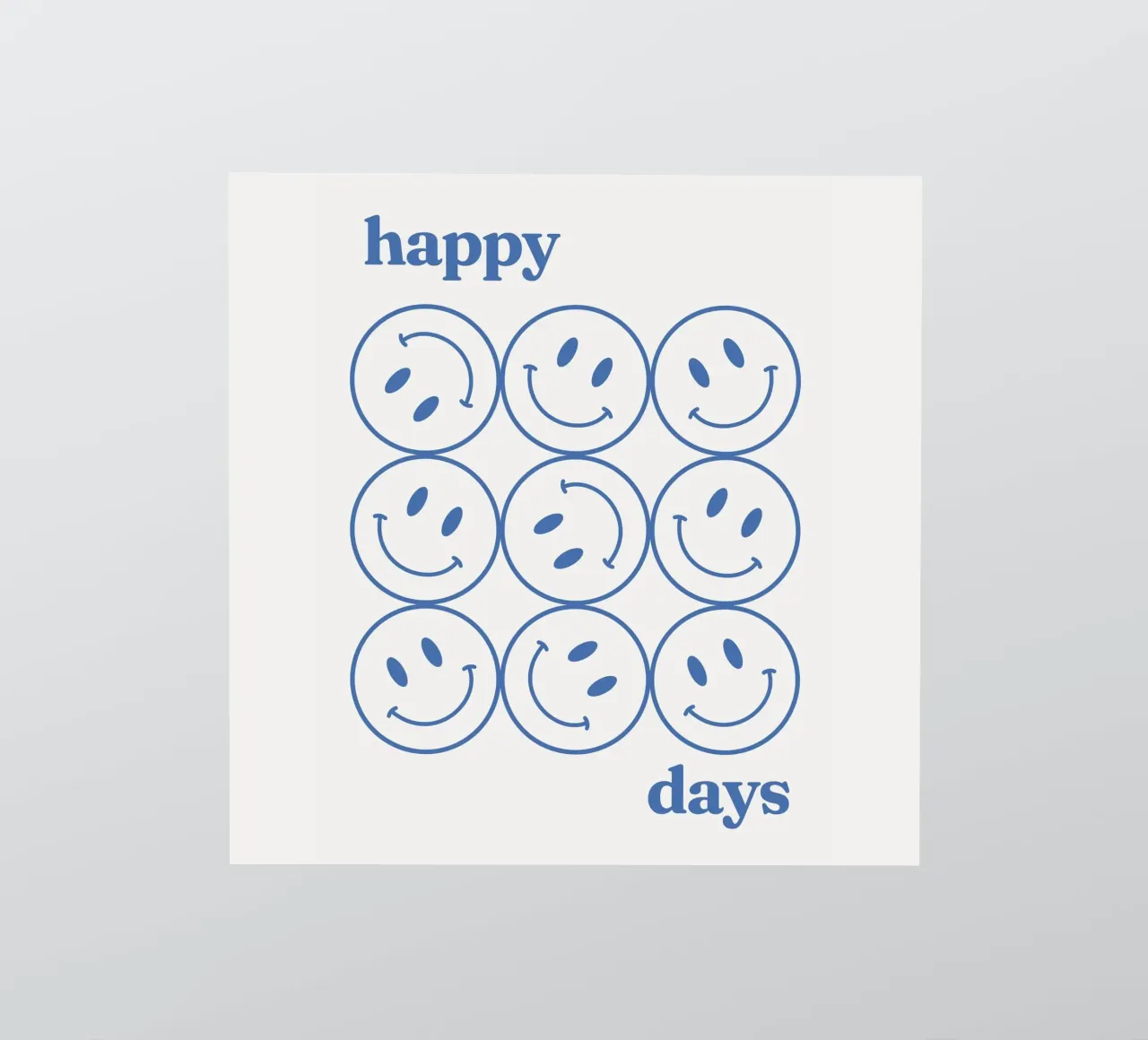 Smile blu Happy Days adesivo da Paigaam Studio