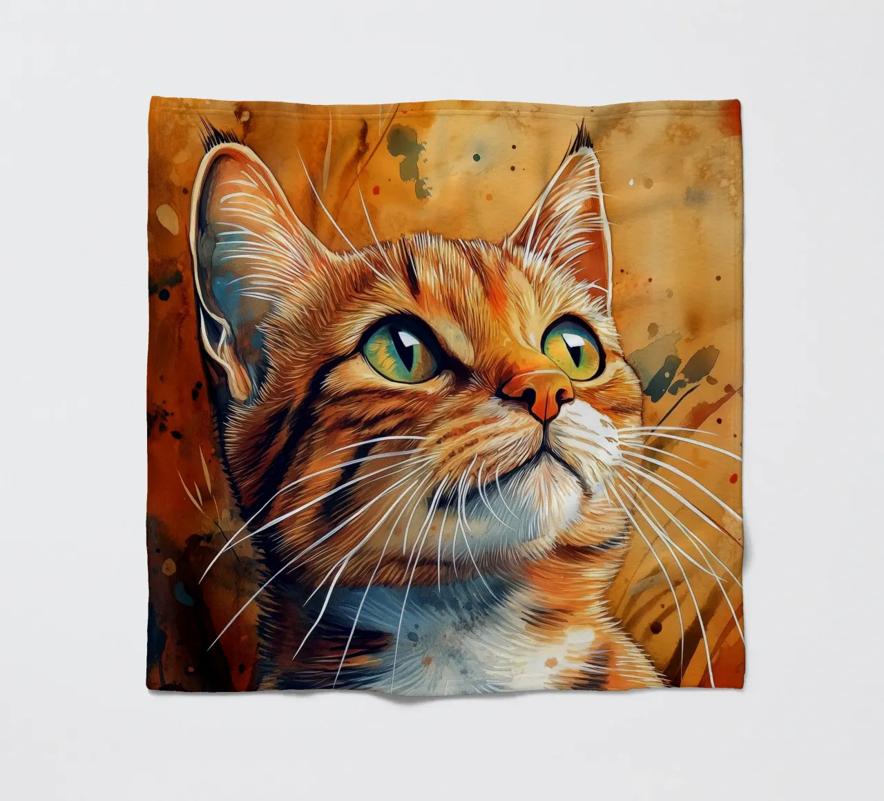 Gatto zenzero Henry coperta in pile da Justyna Jaszke JBJart