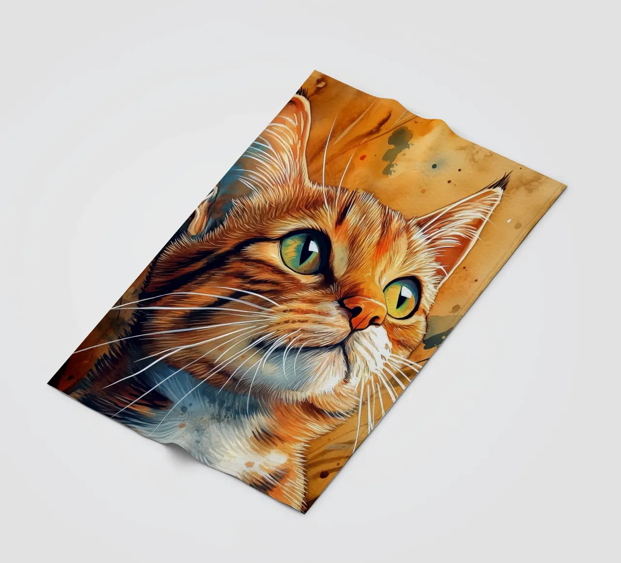 Gatto zenzero Henry coperta in pile da Justyna Jaszke JBJart