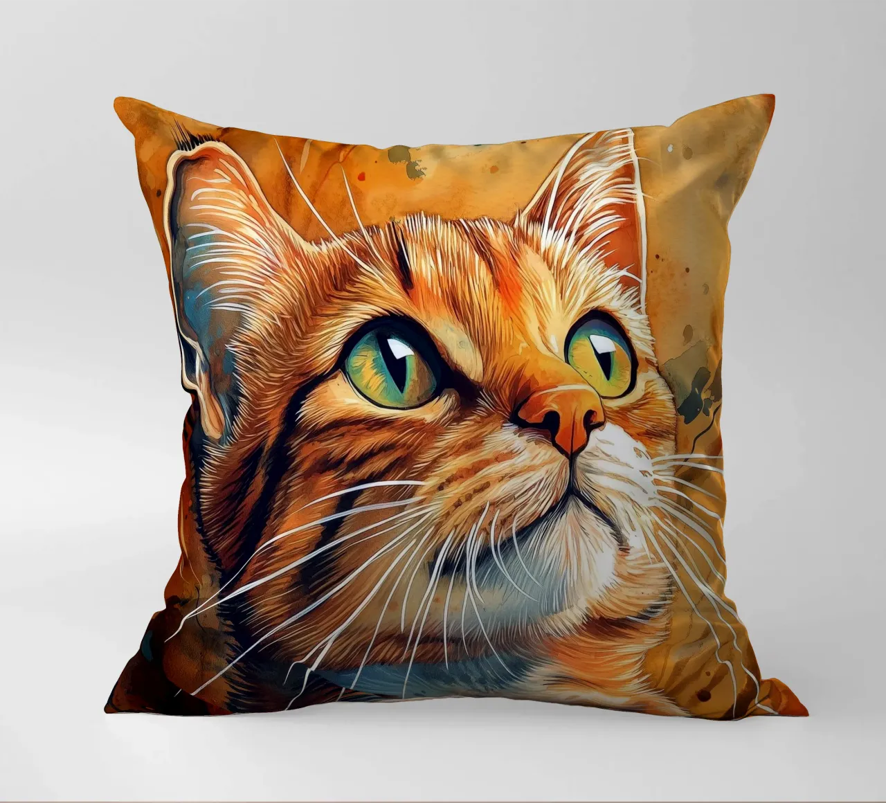 Gatto zenzero Henry cuscino da Justyna Jaszke JBJart