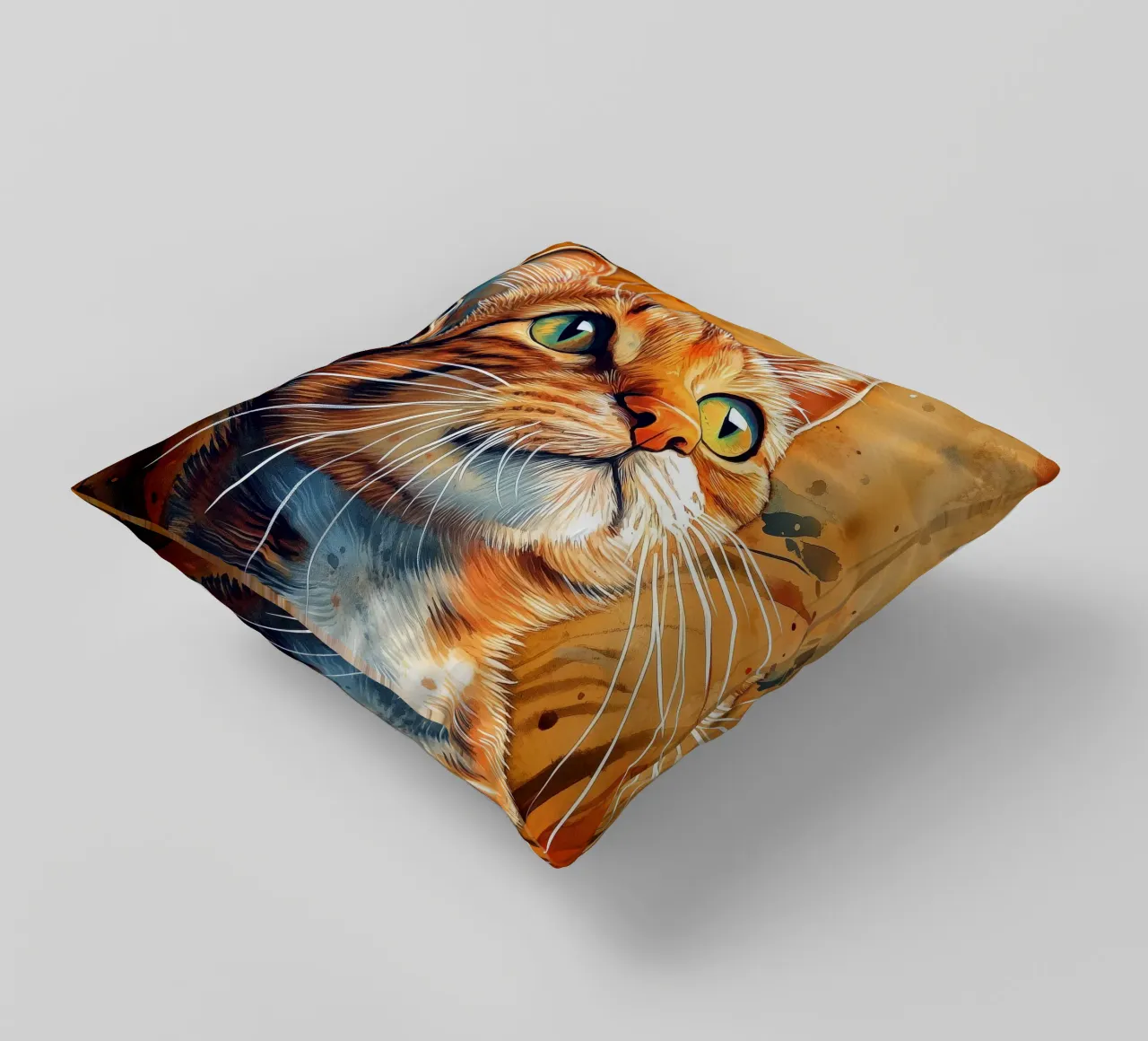 Gatto zenzero Henry cuscino da Justyna Jaszke JBJart