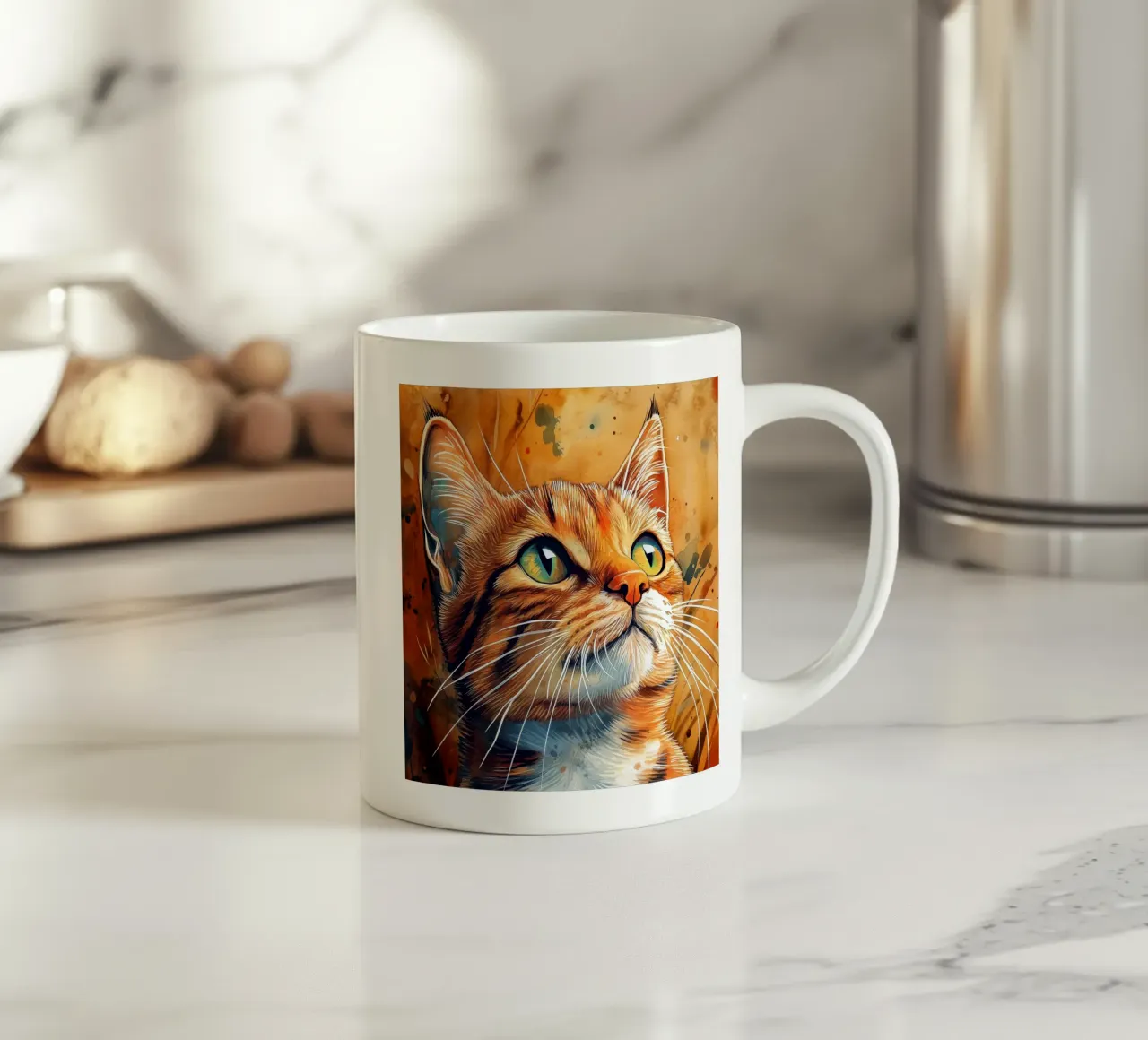 Gatto zenzero Henry tazza in ceramica da Justyna Jaszke JBJart