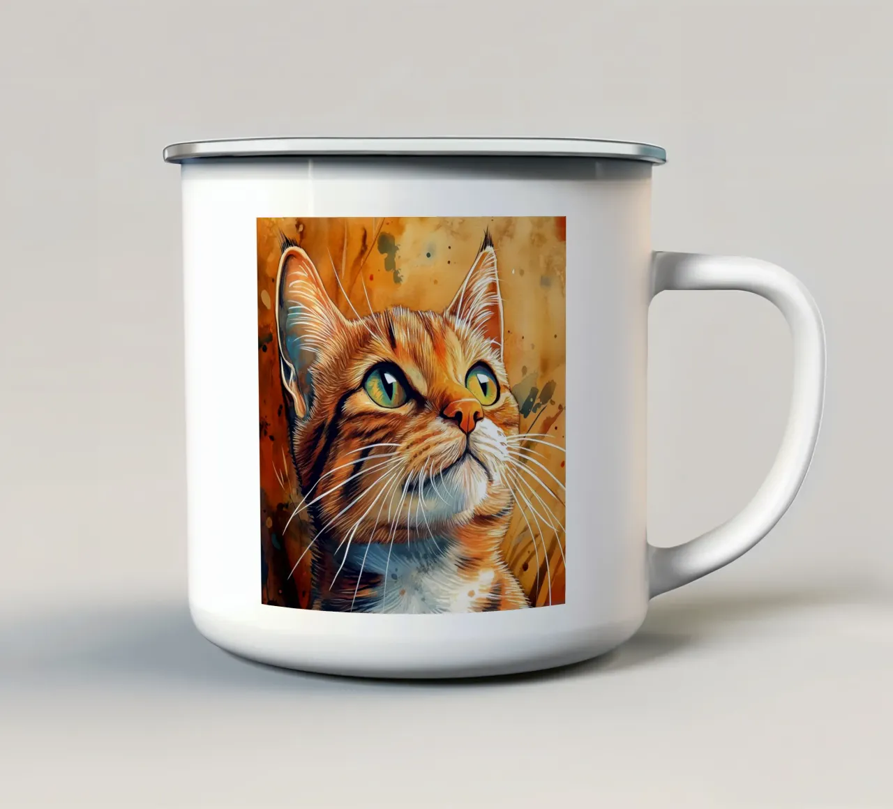 Gatto zenzero Henry tazza in smalto da Justyna Jaszke JBJart