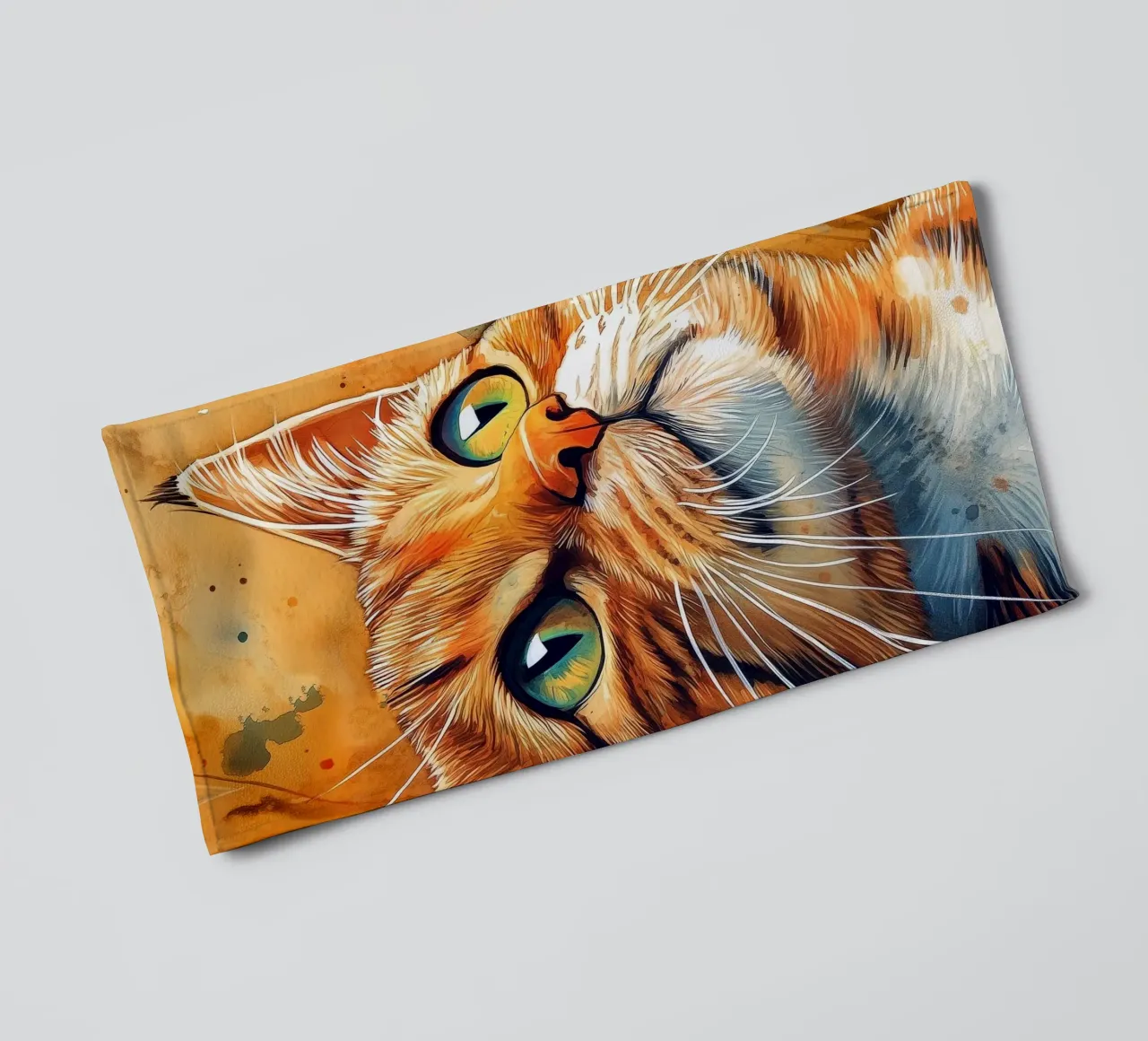 Gatto zenzero Henry asciugamano da bagno da Justyna Jaszke JBJart