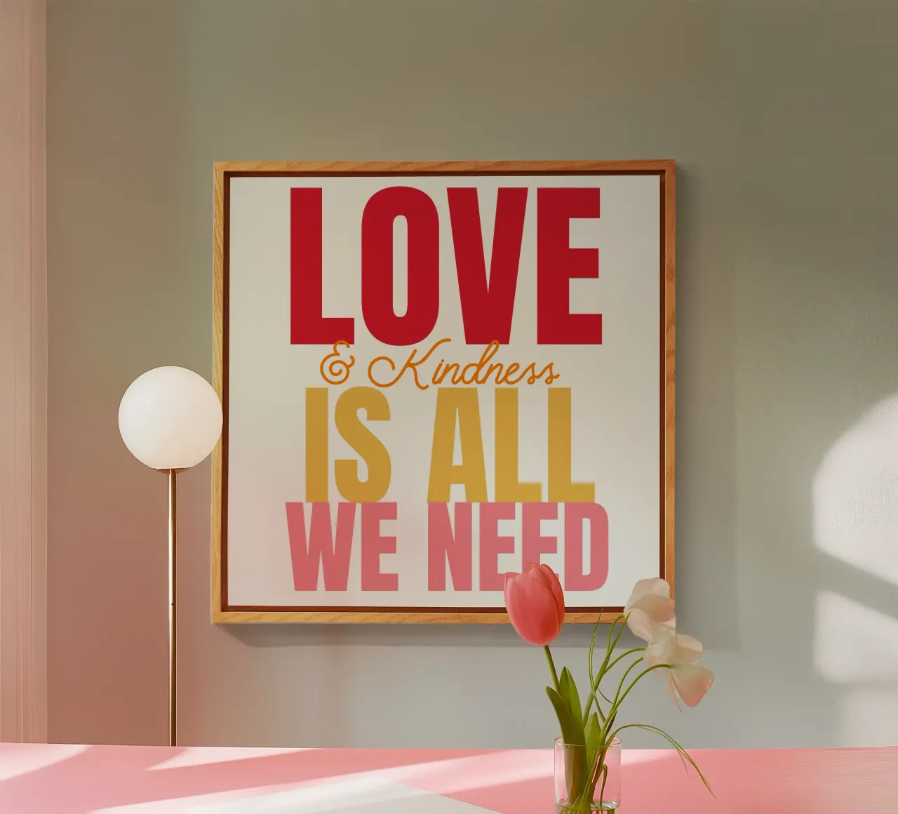 Love & Kindness is all we need plexiglass da Happy 😃 Art 🎨 by Christine Schnoell