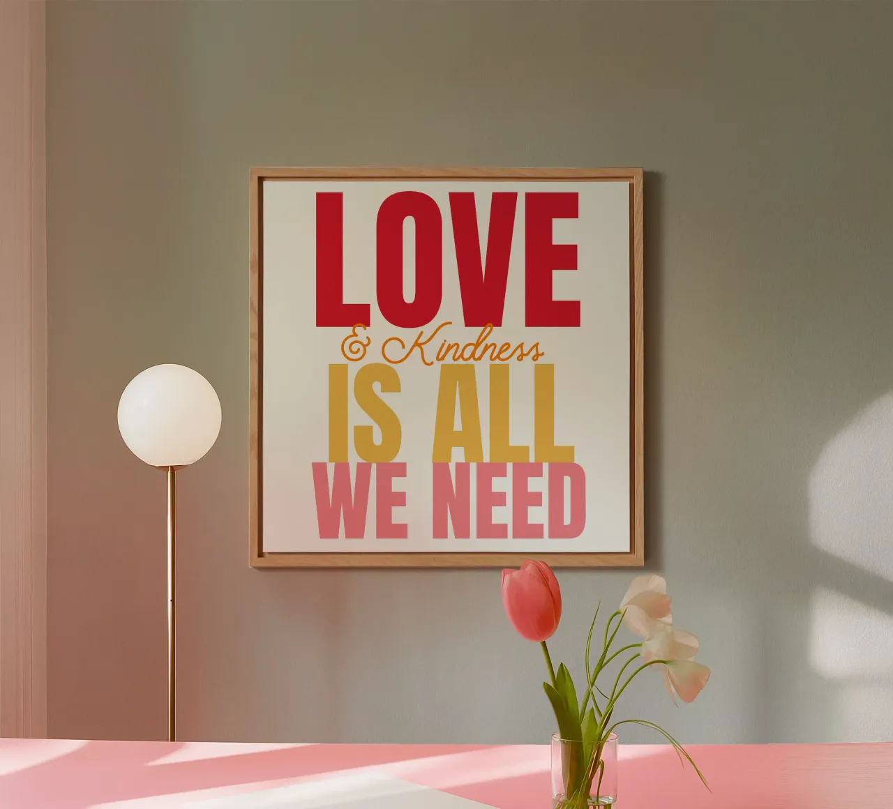 Love & Kindness is all we need pannello forex da Happy 😃 Art 🎨 by Christine Schnoell