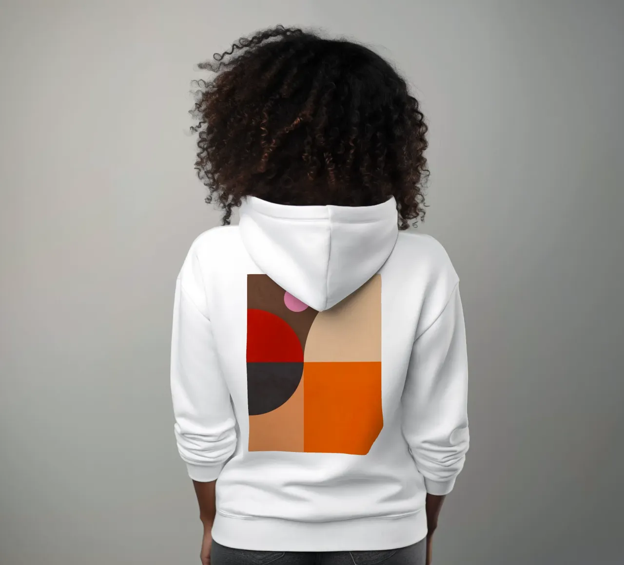 Composizione geometrica audace di ispirazione Bauhaus e Mid Mod 2/2 felpa con cappuccio da Dominique Vari Abstract