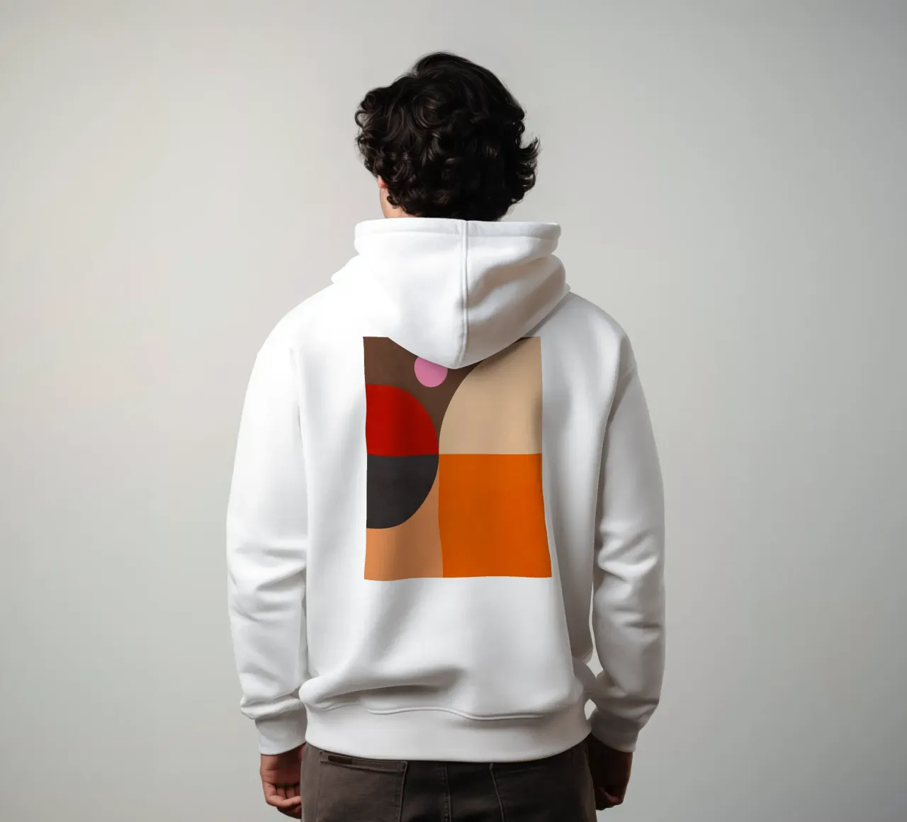 Composizione geometrica audace di ispirazione Bauhaus e Mid Mod 2/2 felpa con cappuccio da Dominique Vari Abstract