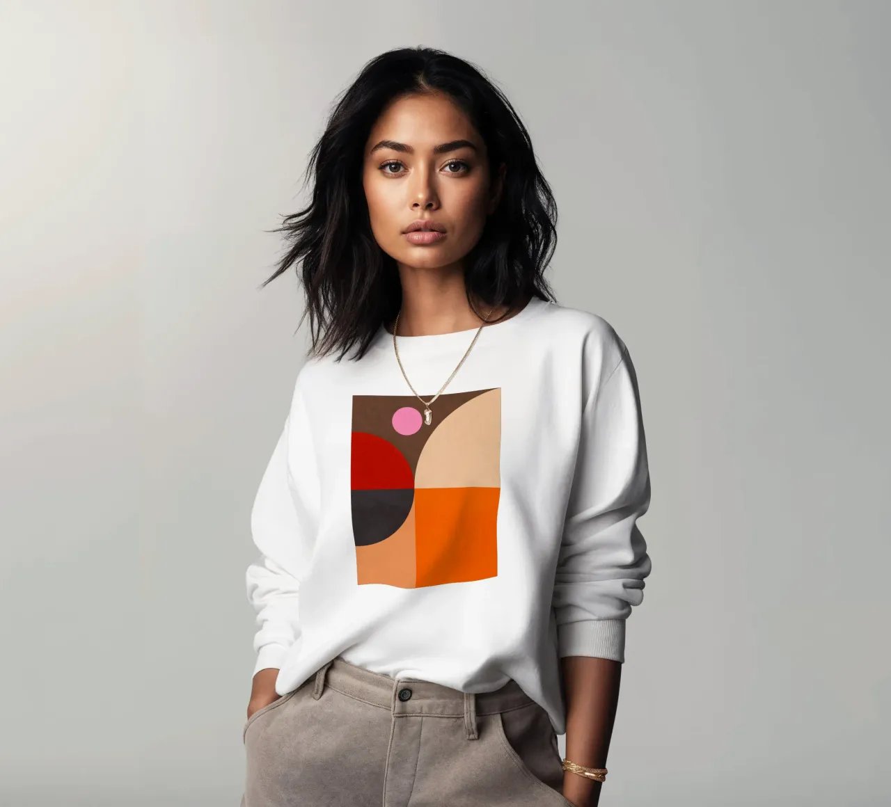 Composizione geometrica audace di ispirazione Bauhaus e Mid Mod 2/2 felpa da Dominique Vari Abstract