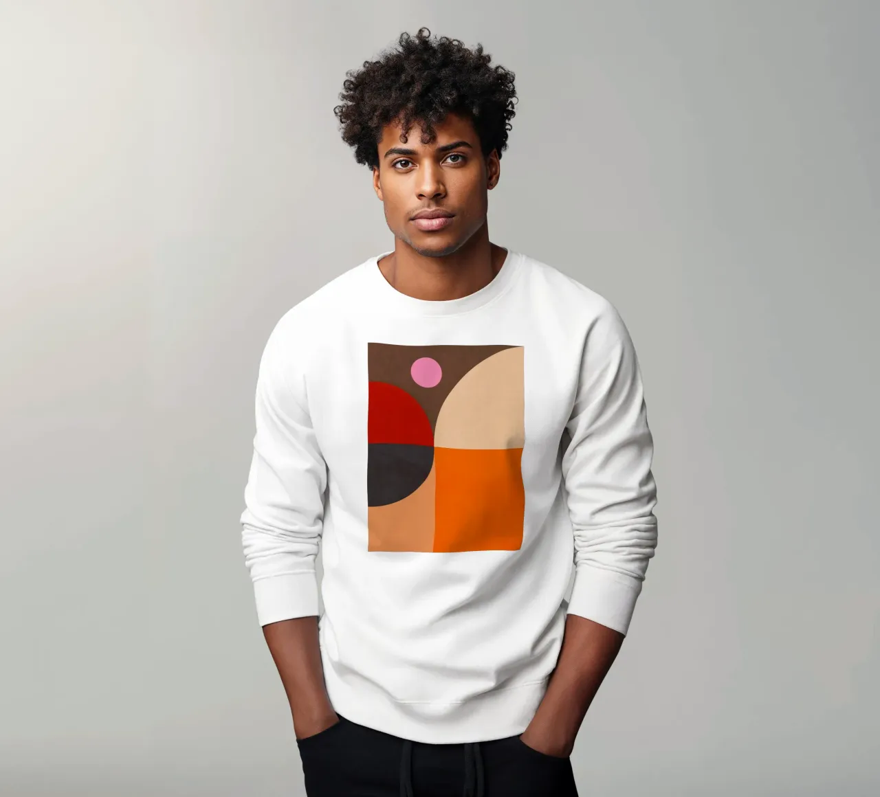 Composizione geometrica audace di ispirazione Bauhaus e Mid Mod 2/2 felpa da Dominique Vari Abstract