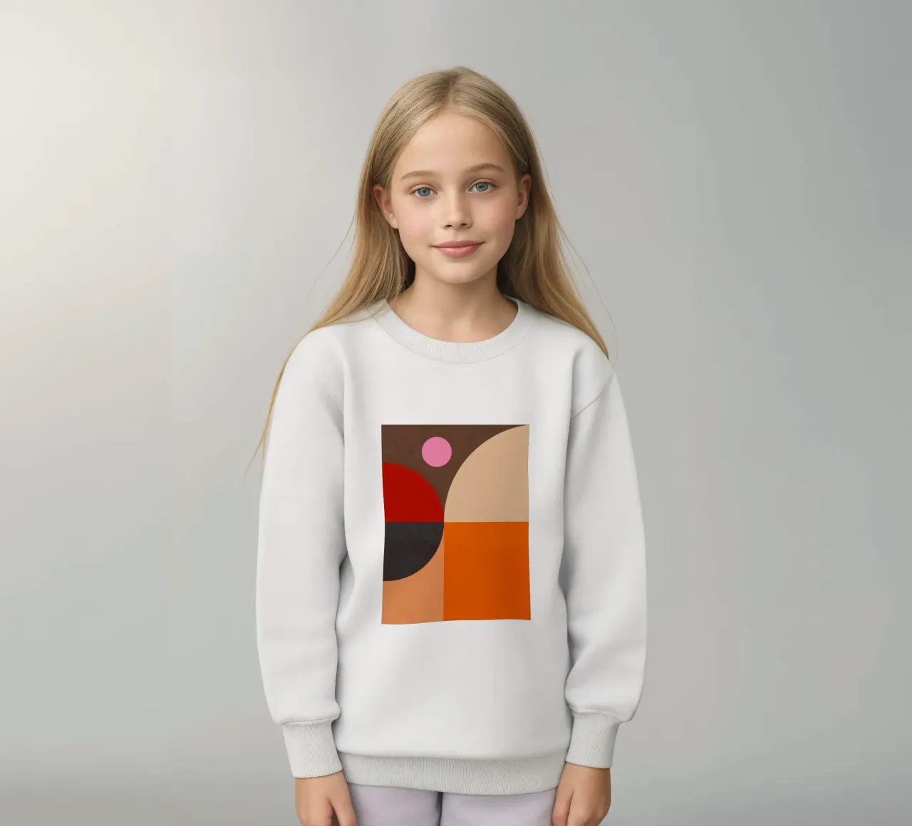 Composizione geometrica audace di ispirazione Bauhaus e Mid Mod 2/2 felpa bambino da Dominique Vari Abstract