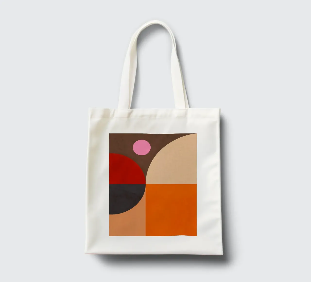 Composizione geometrica audace di ispirazione Bauhaus e Mid Mod 2/2 borsa in juta da Dominique Vari Abstract