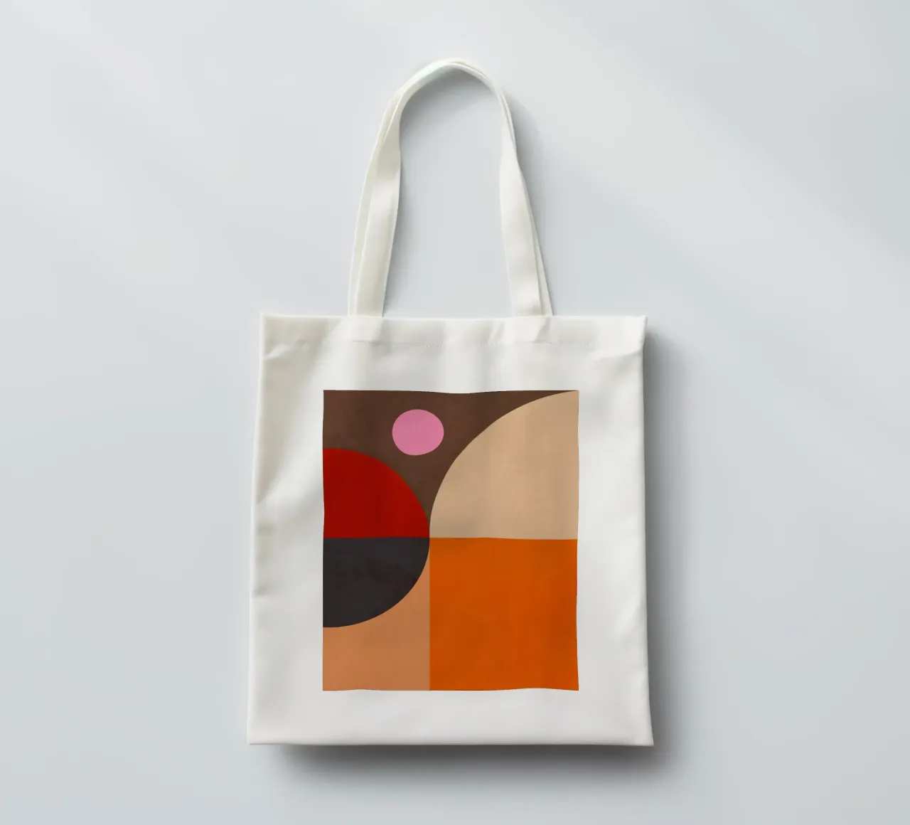 Composizione geometrica audace di ispirazione Bauhaus e Mid Mod 2/2 borsa in juta da Dominique Vari Abstract