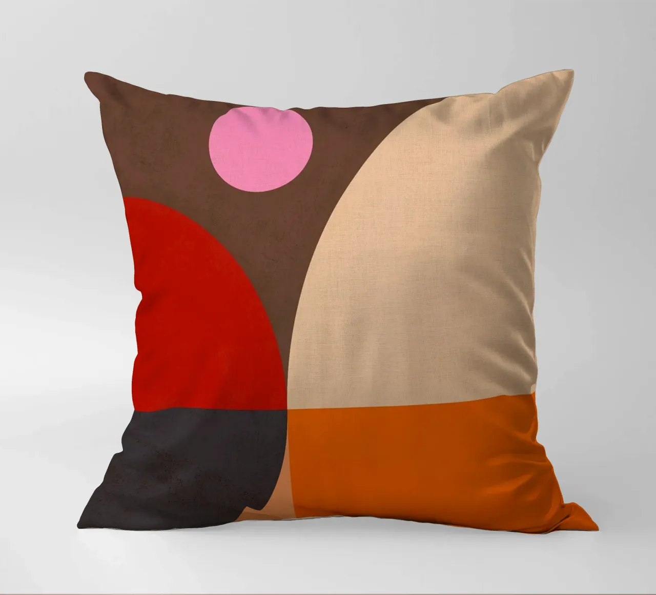 Composizione geometrica audace di ispirazione Bauhaus e Mid Mod 2/2 cuscino da Dominique Vari Abstract