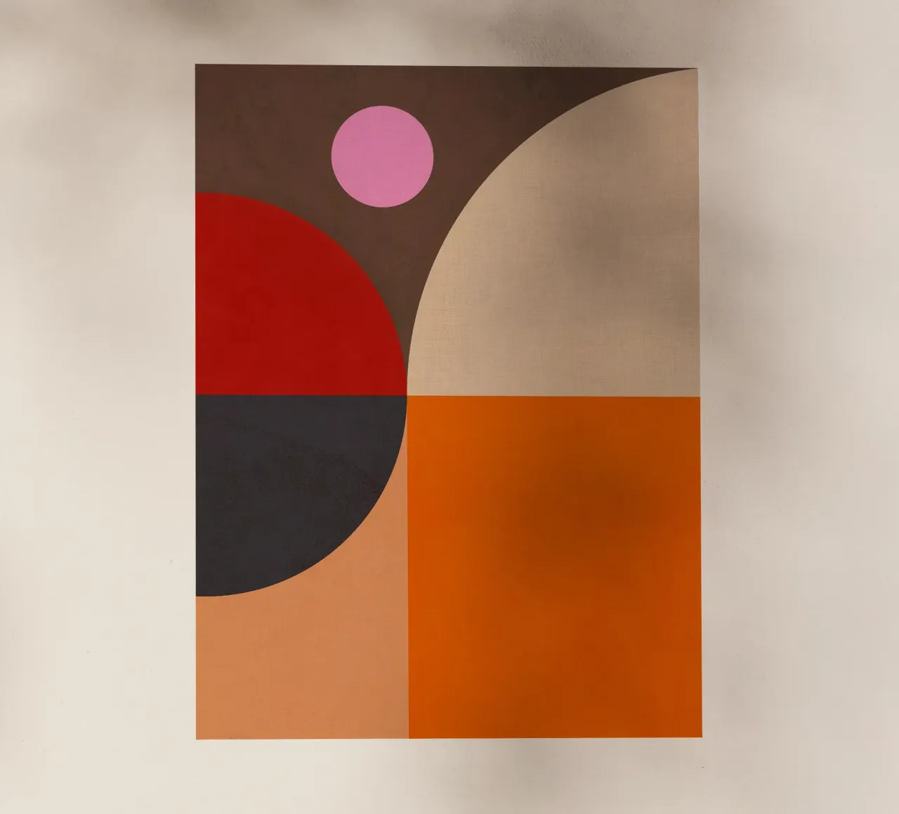 Composizione geometrica audace di ispirazione Bauhaus e Mid Mod 2/2 pellicola backlit da Dominique Vari Abstract