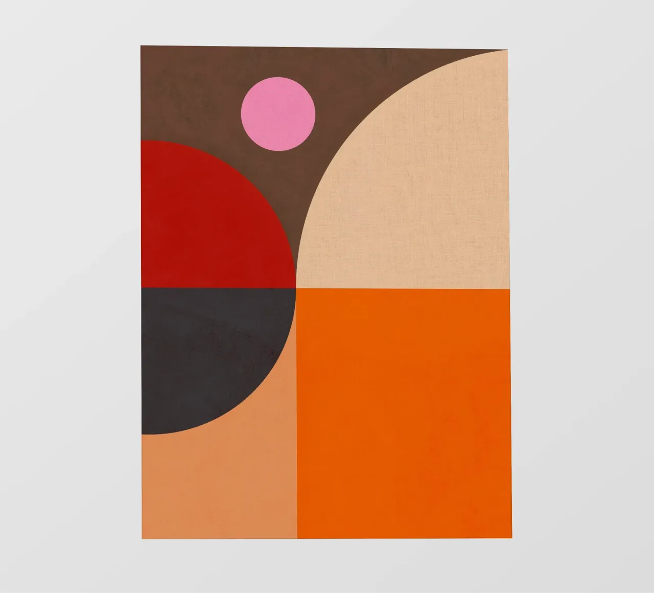 Composizione geometrica audace di ispirazione Bauhaus e Mid Mod 2/2 pellicola backlit da Dominique Vari Abstract