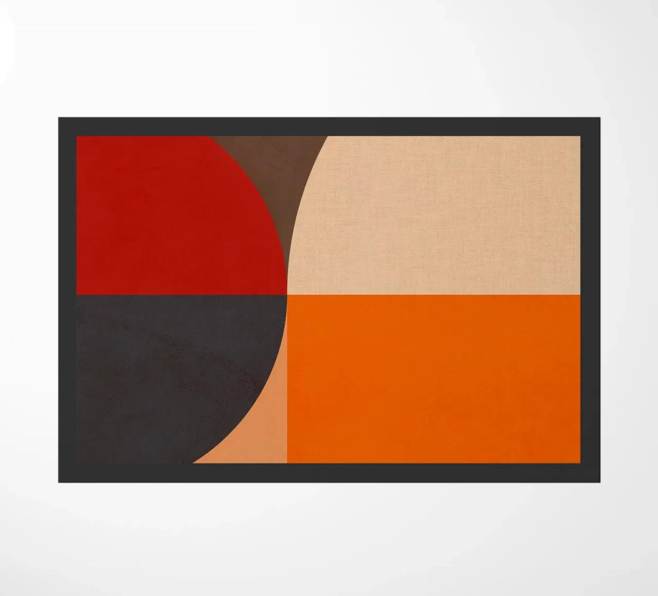 Composizione geometrica audace di ispirazione Bauhaus e Mid Mod 2/2 zerbino da Dominique Vari Abstract
