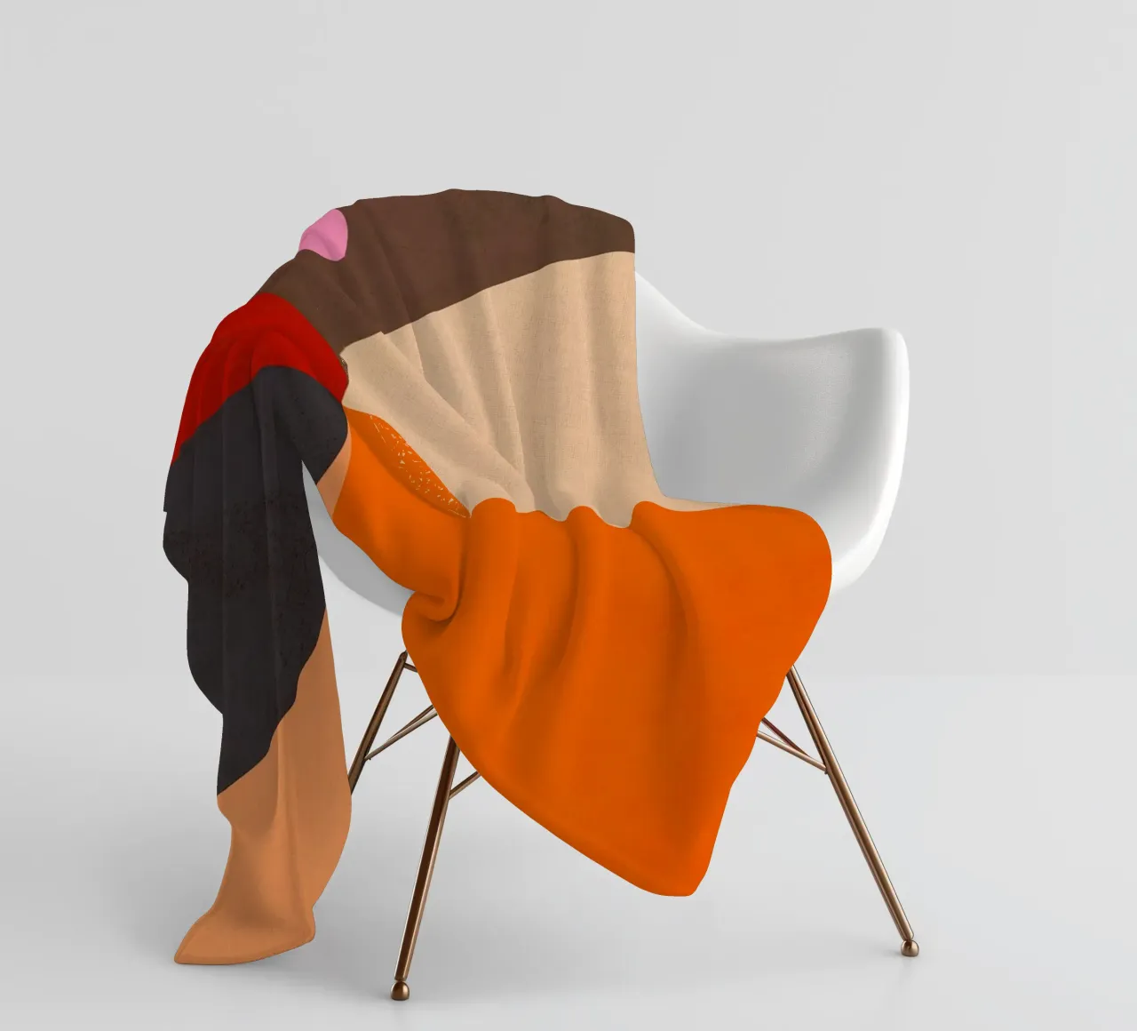 Composizione geometrica audace di ispirazione Bauhaus e Mid Mod 2/2 coperta in pile da Dominique Vari Abstract