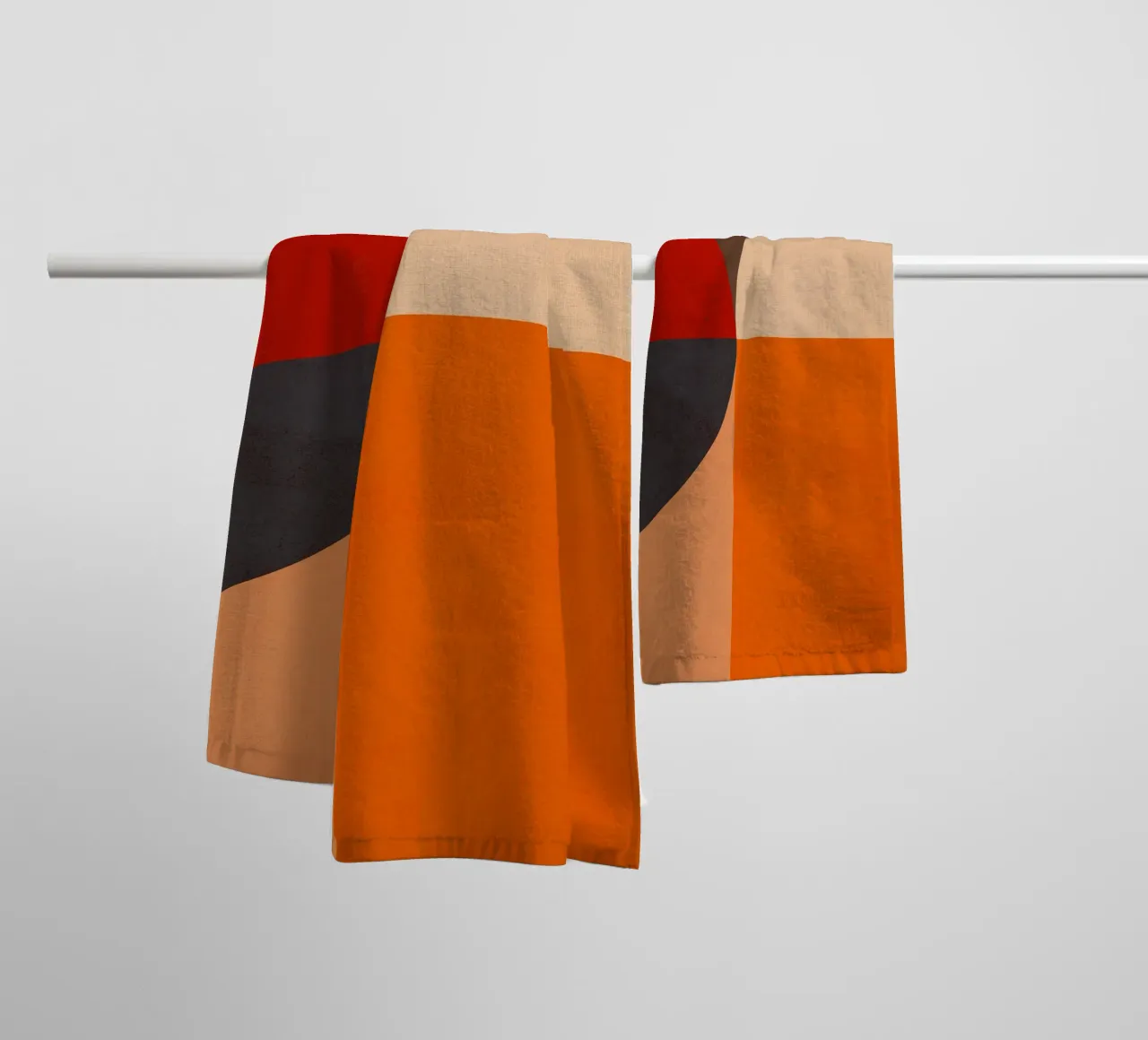 Bold Geometric Composition Bauhaus & Mid Mod Inspired 2/2 towel by Dominique Vari Abstract