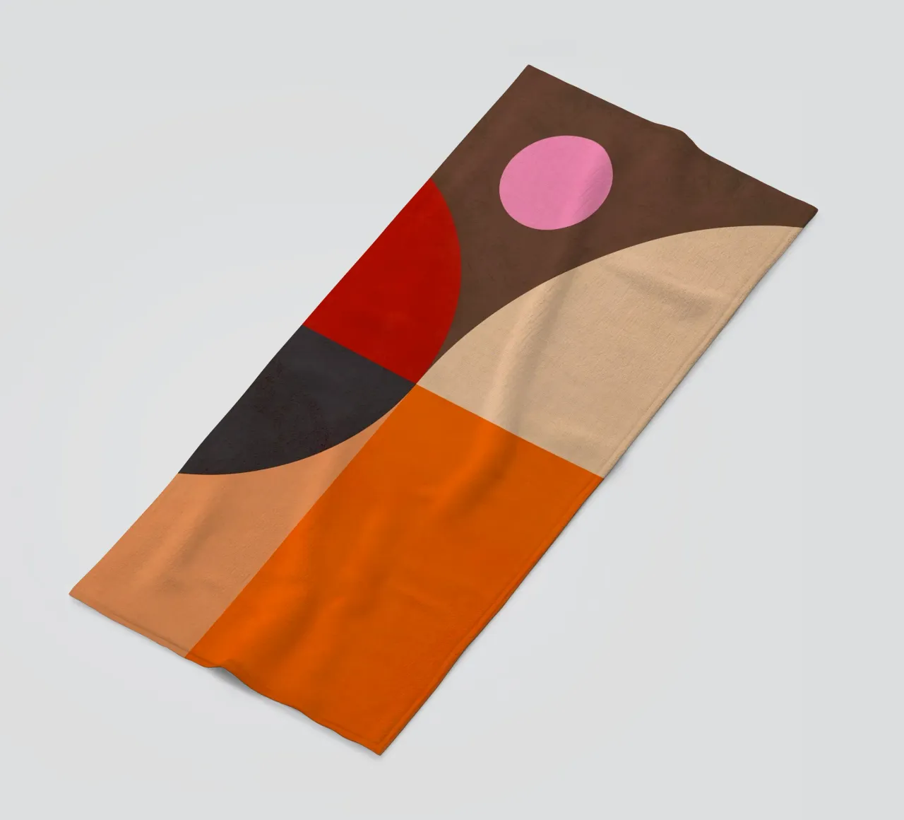 Composizione geometrica audace di ispirazione Bauhaus e Mid Mod 2/2 telo mare da Dominique Vari Abstract