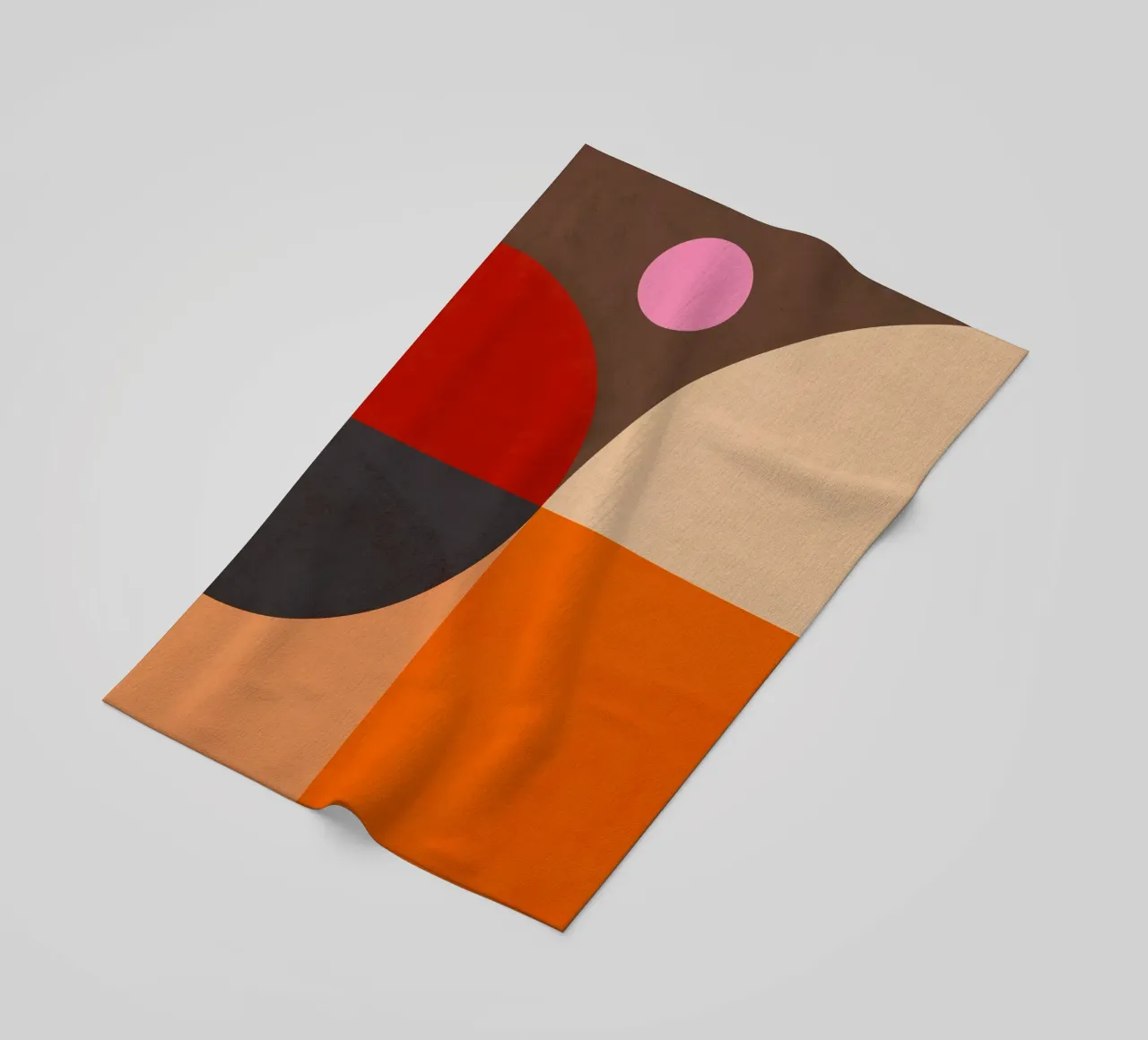Composizione geometrica audace di ispirazione Bauhaus e Mid Mod 2/2 telo mare da Dominique Vari Abstract