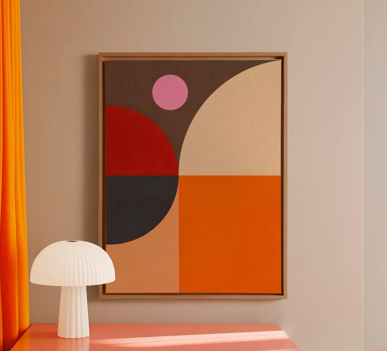 Bold Geometric Composition Bauhaus & Mid Mod Inspired 2/2 canvas by Dominique Vari Abstract