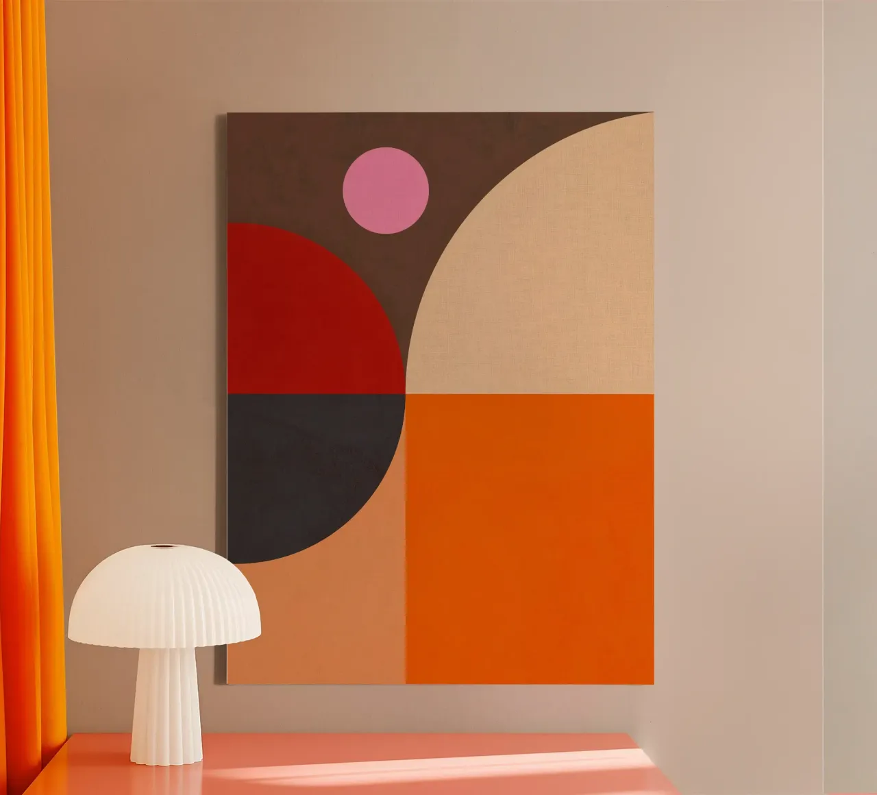 Bold Geometric Composition Bauhaus & Mid Mod Inspired 2/2 canvas by Dominique Vari Abstract