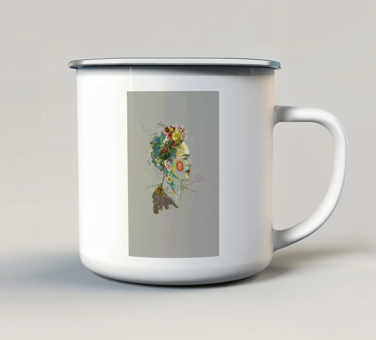 Frida 2 tazza in smalto da Carlos Quitério