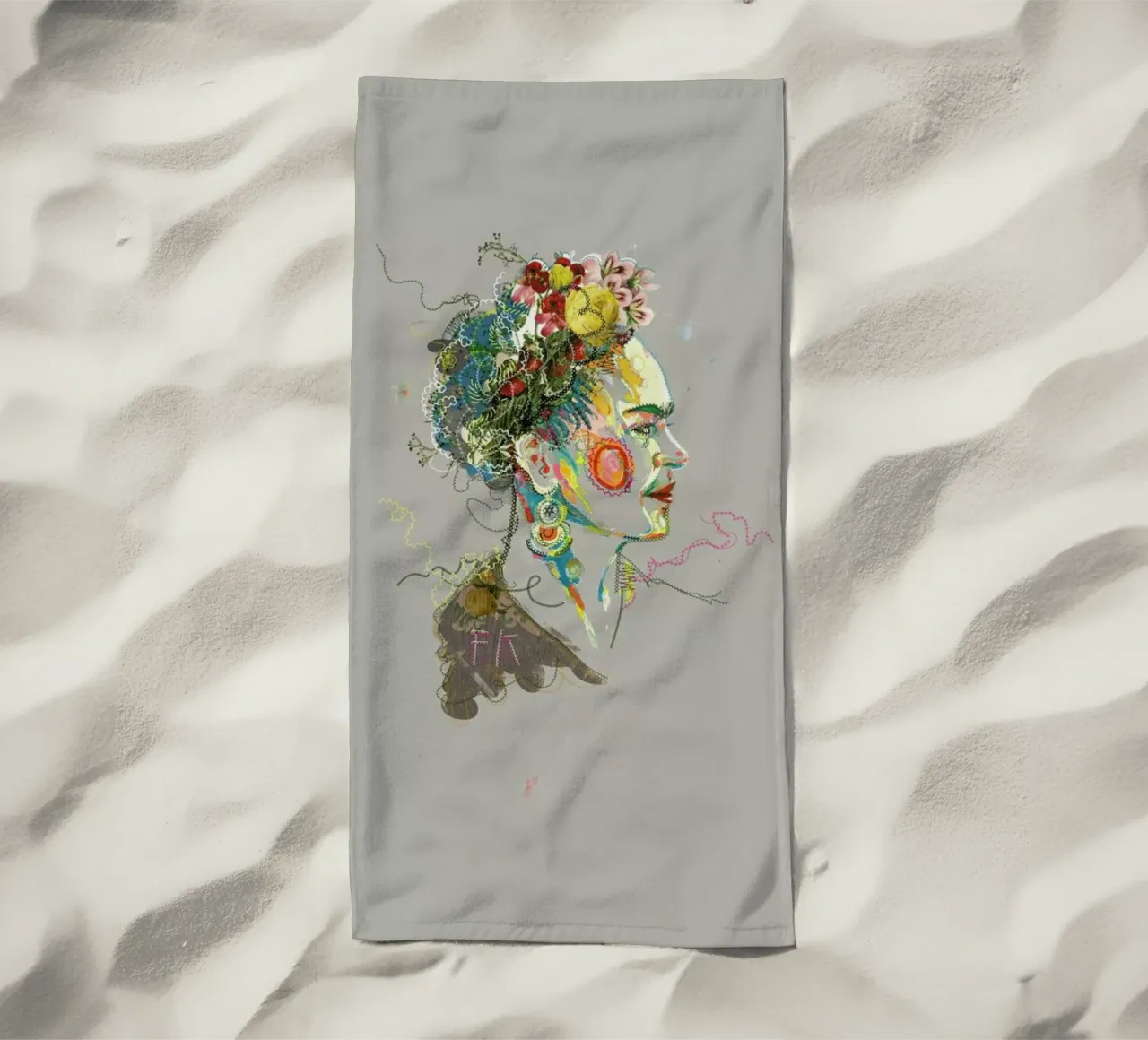 Frida 2 beach towel by Carlos Quitério