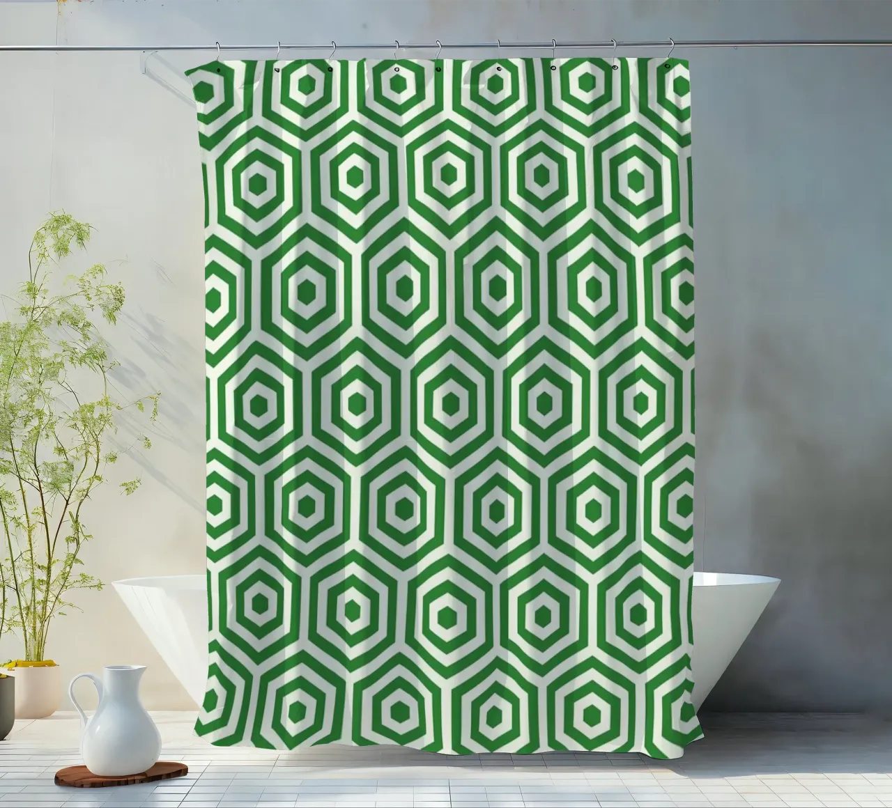 Green Beehive douchegordijn van Bo Lundberg