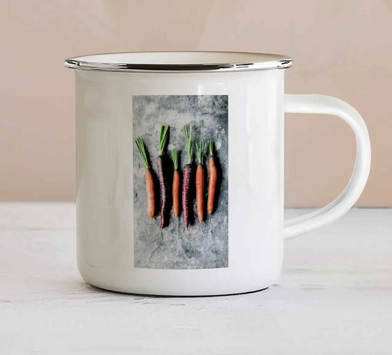 Bunte Möhren taza de esmalte de Eat this