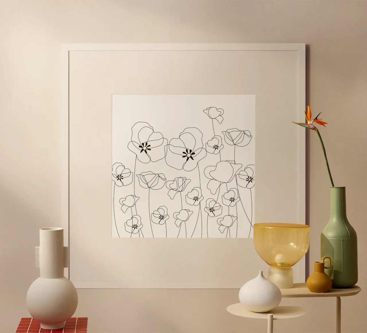 Poppy Flowers Line Art Hahnemühle von Dharma