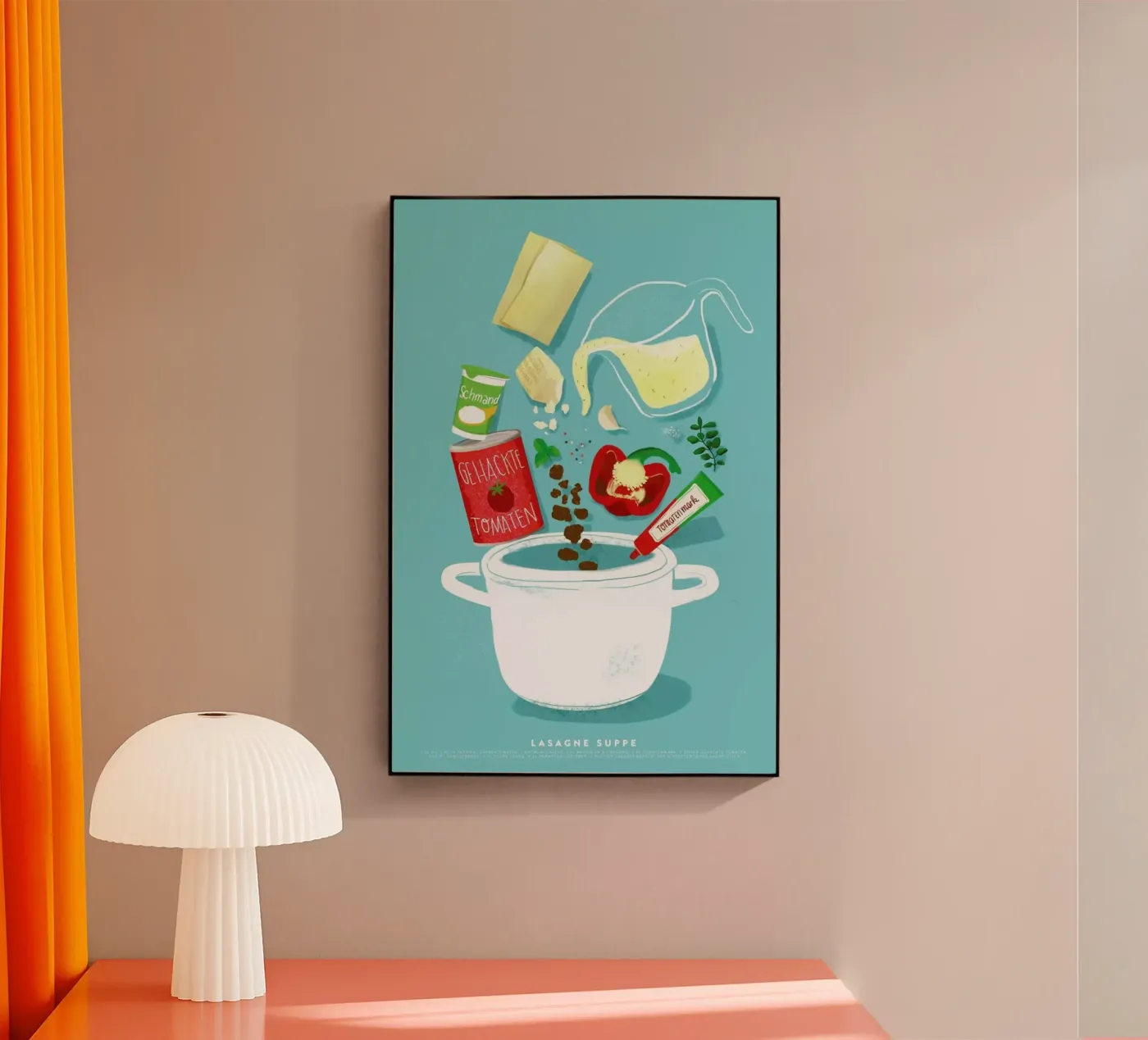 Lasagne Supper acryl van Julia Marquardt-Lott