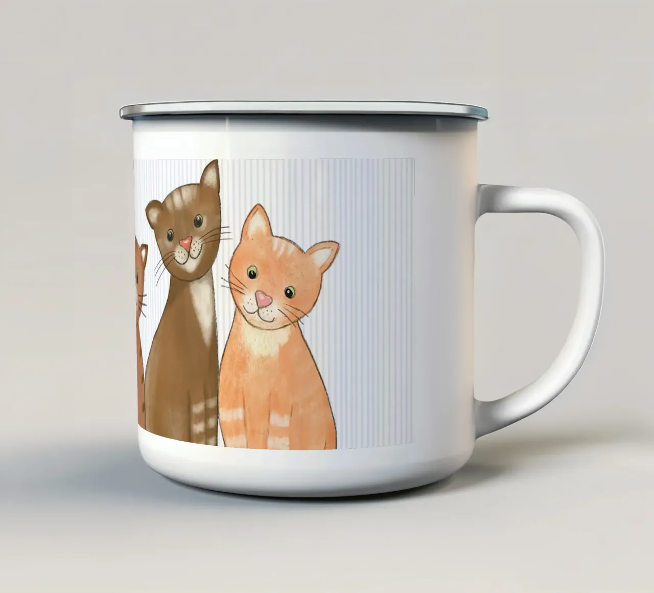 Drei Katzen tazza in smalto da Farbwelten