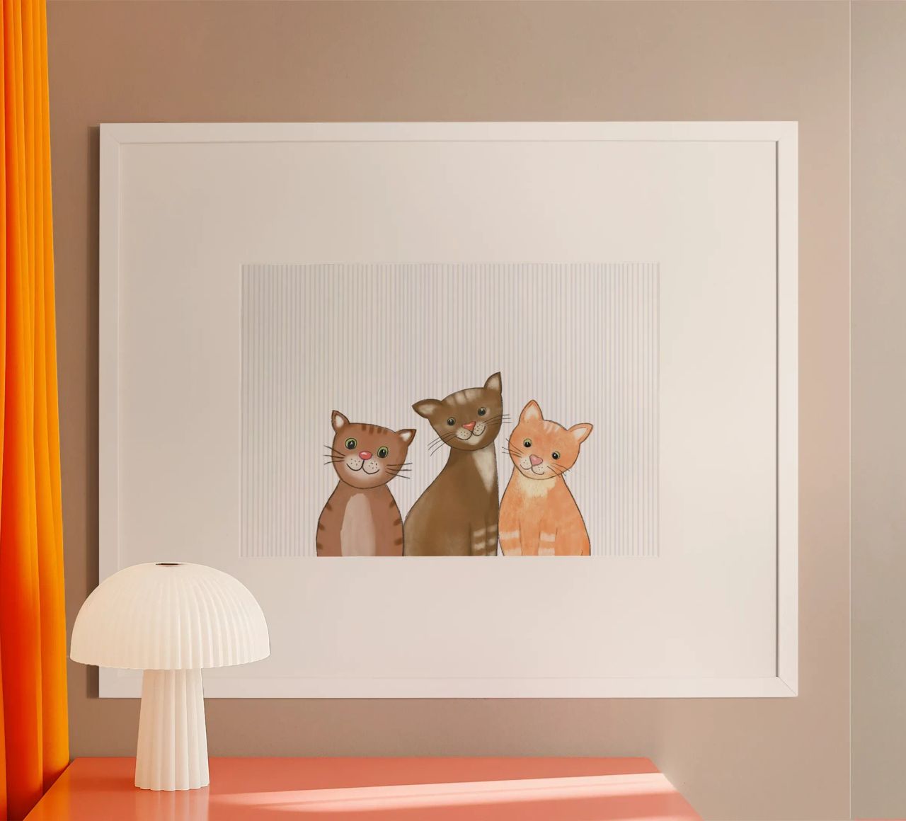 Drei Katzen Poster von Farbwelten