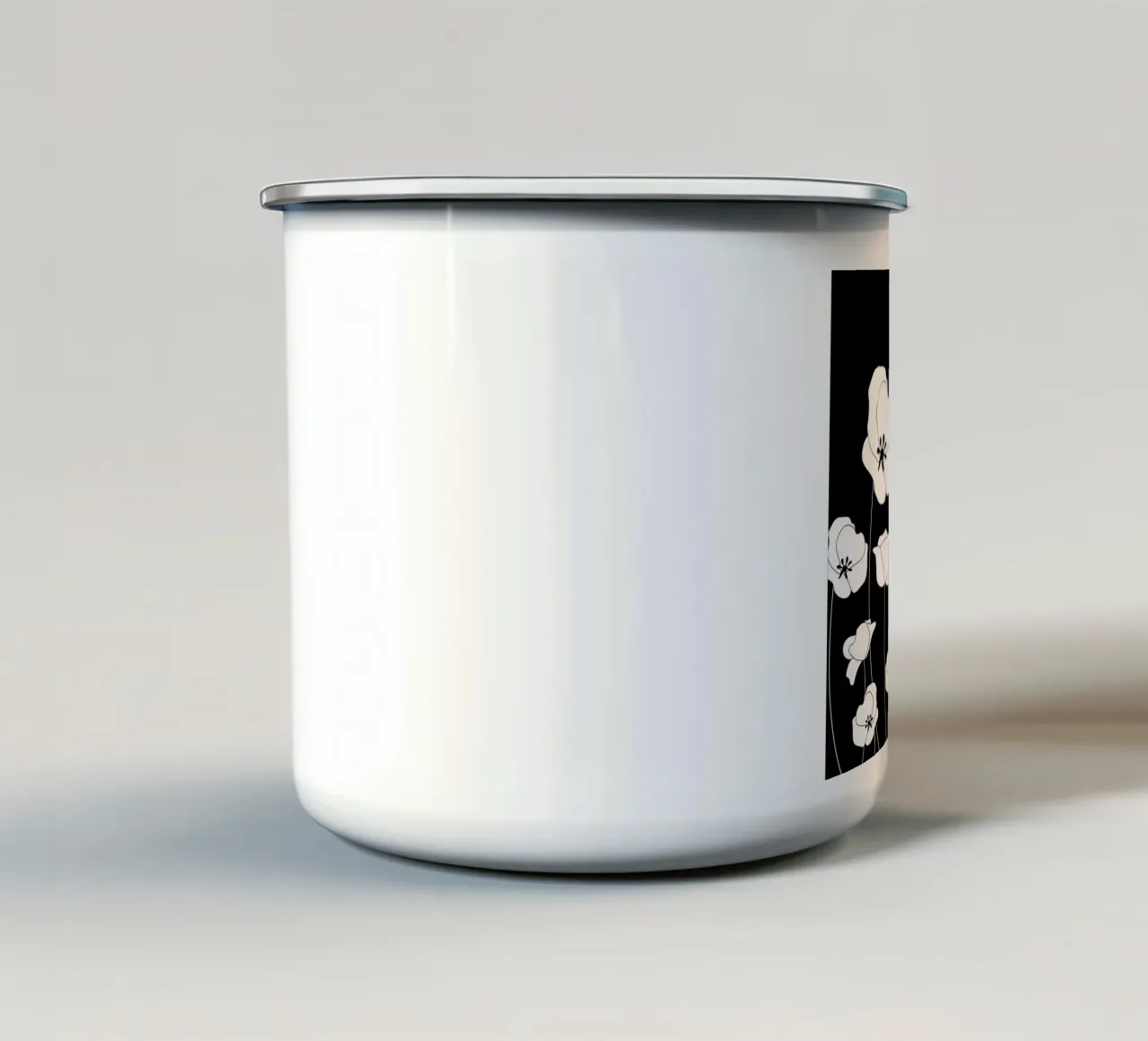 Poppy Flowers Line Art II tazza in smalto da Dharma