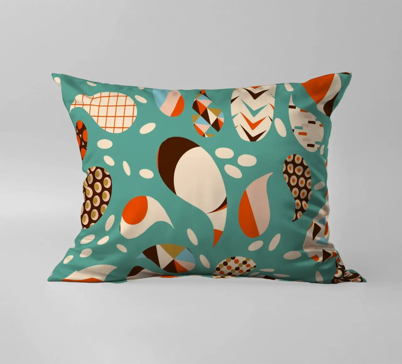 Retro Patchwork Paisley - Mitte des Jahrhunderts Modern Boho Kissen von susanacosta