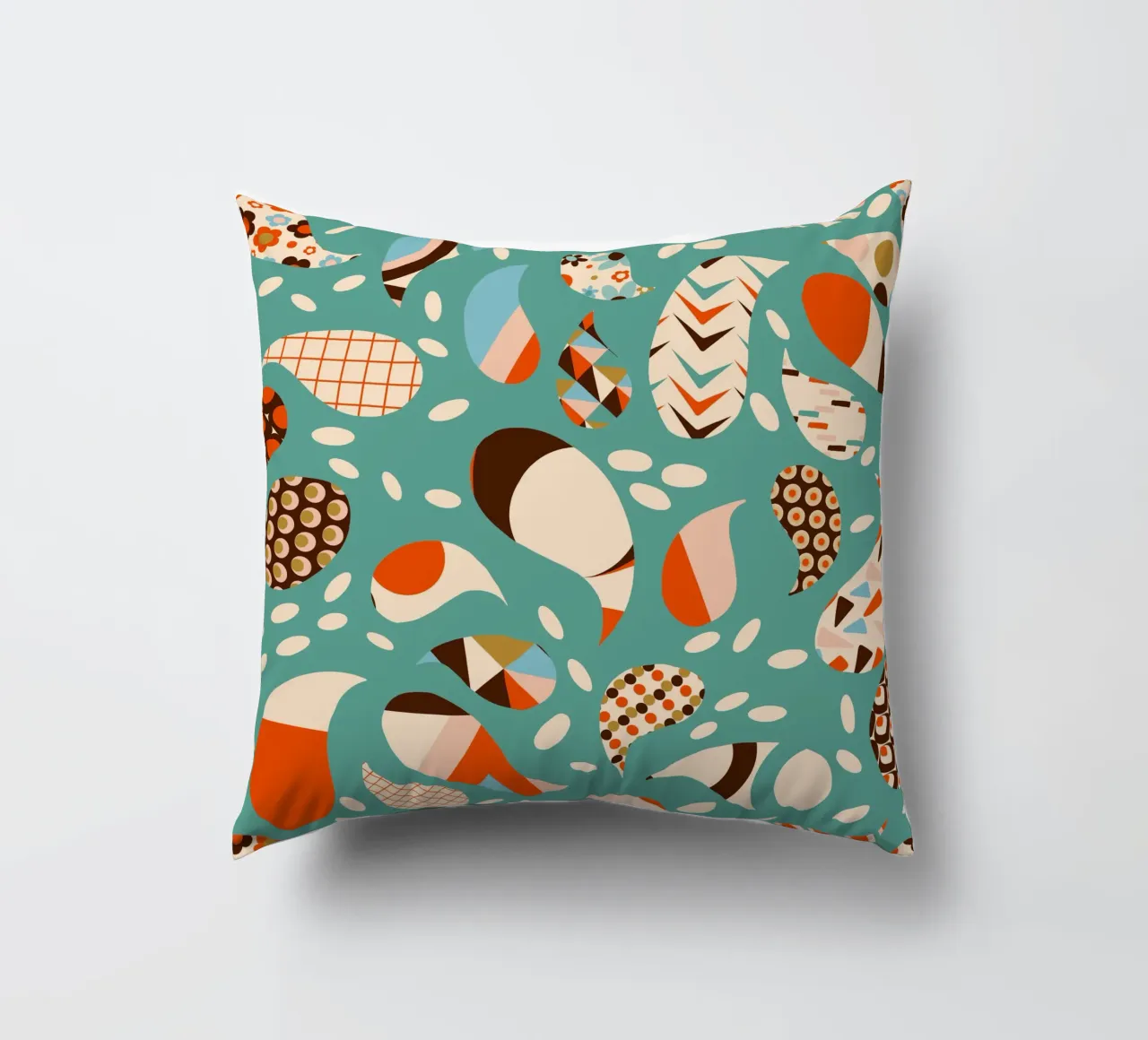 Patchwork Paisley retrò - Boho moderno di metà secolo cuscino da susanacosta