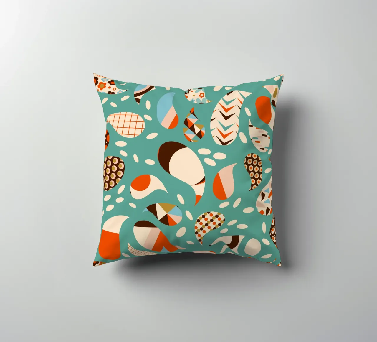 Retro Patchwork Paisley - Mid-Century Modern Boho coussin de susanacosta