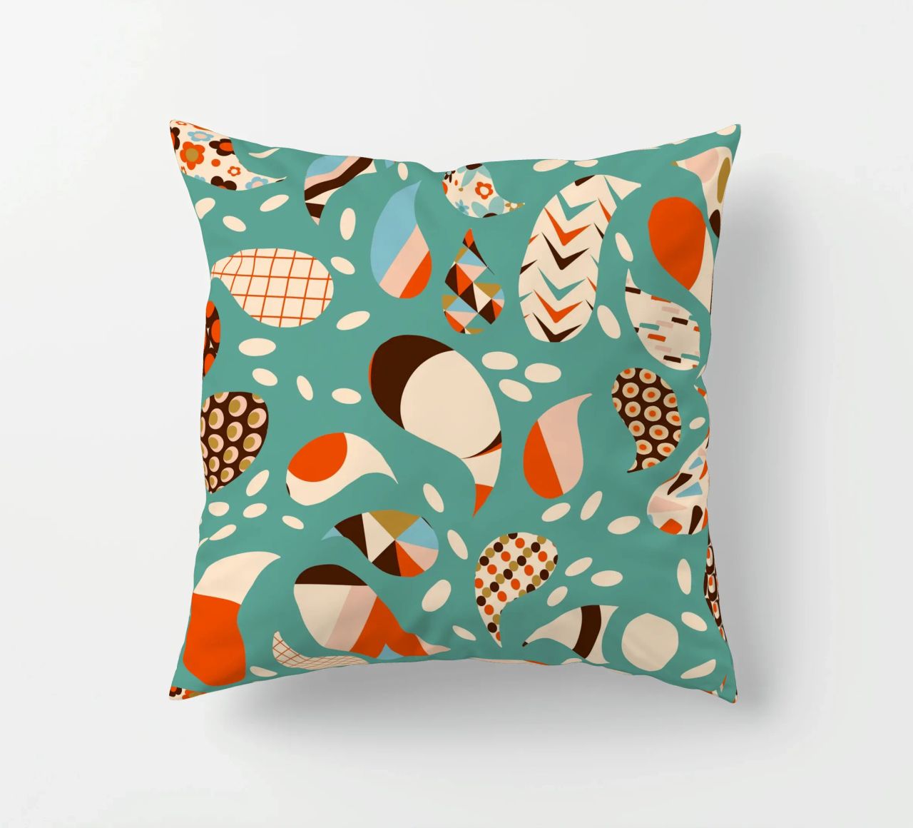 Patchwork Paisley retrò - Boho moderno di metà secolo cuscino da susanacosta