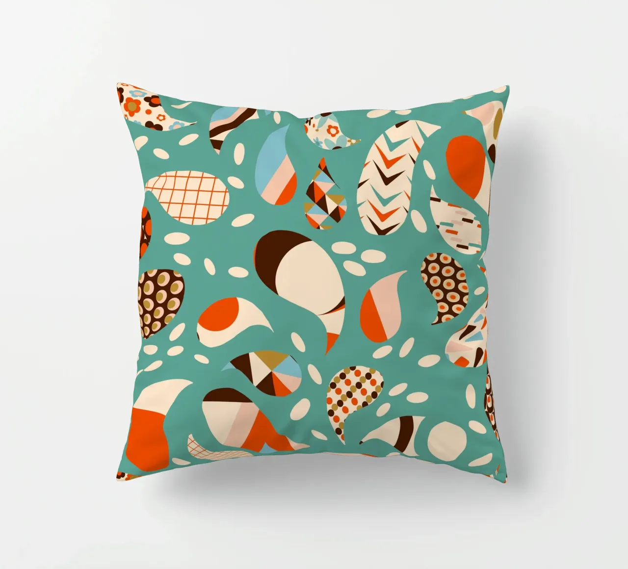 Retro Patchwork Paisley - Mitte des Jahrhunderts Modern Boho Kissen von susanacosta