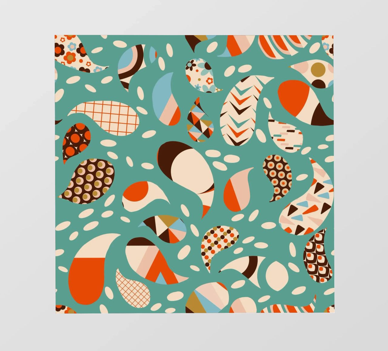 Patchwork Paisley retrò - Boho moderno di metà secolo pellicola backlit da susanacosta