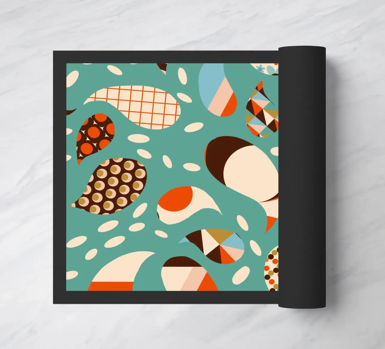 Retro Patchwork Paisley - Mid-Century Modern Boho paillasson de susanacosta