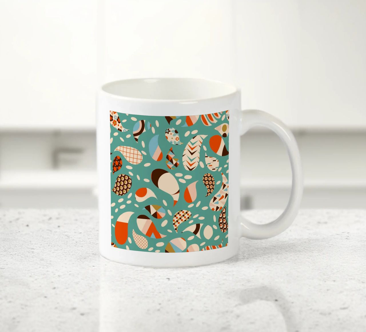Patchwork Paisley retrò - Boho moderno di metà secolo tazza in ceramica da susanacosta