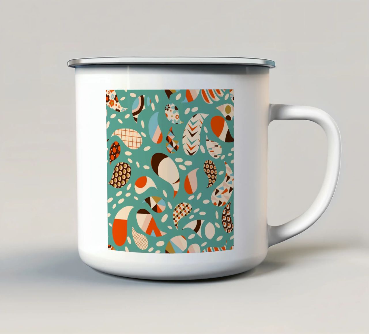Patchwork Paisley retrò - Boho moderno di metà secolo tazza in smalto da susanacosta