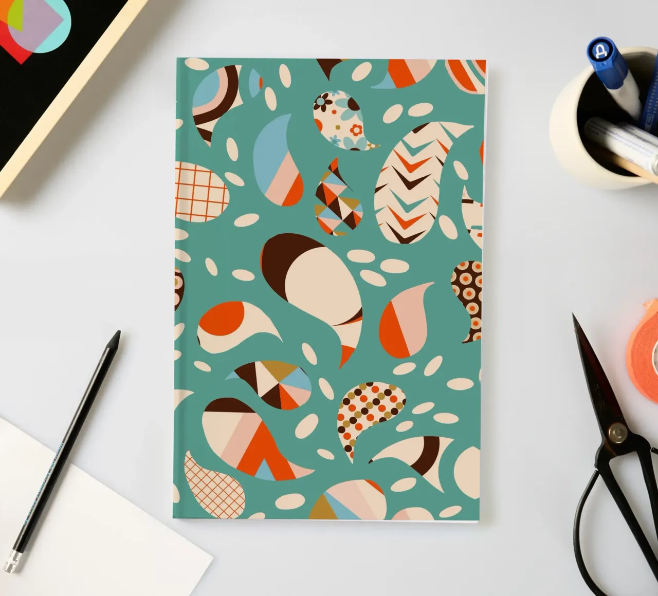 Patchwork Paisley retrò - Boho moderno di metà secolo diario da susanacosta