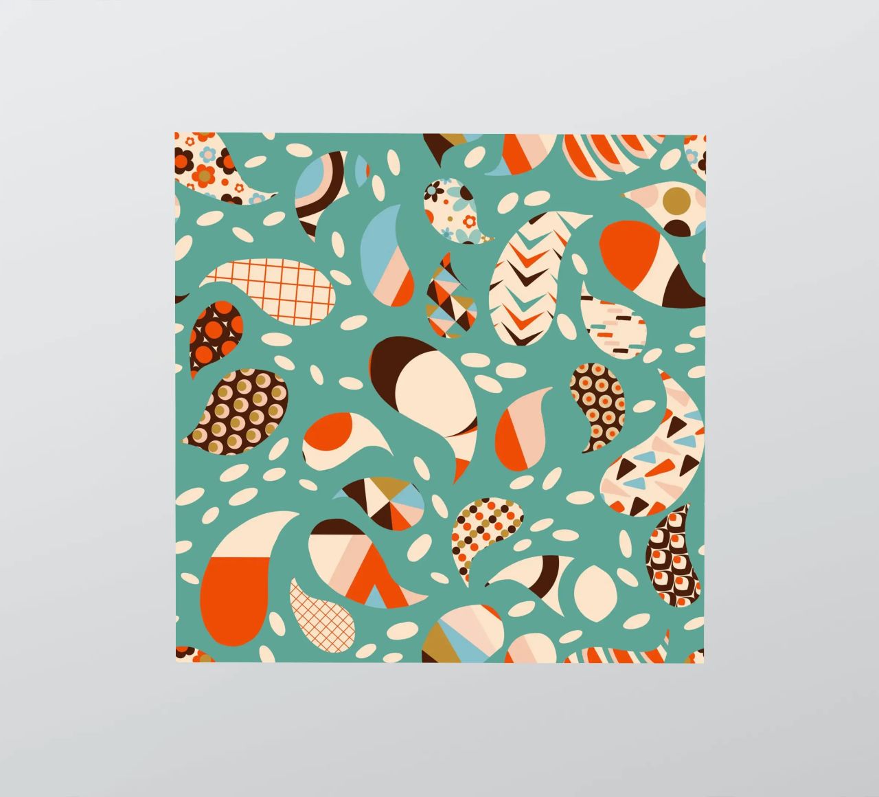 Patchwork Paisley retrò - Boho moderno di metà secolo adesivo da susanacosta