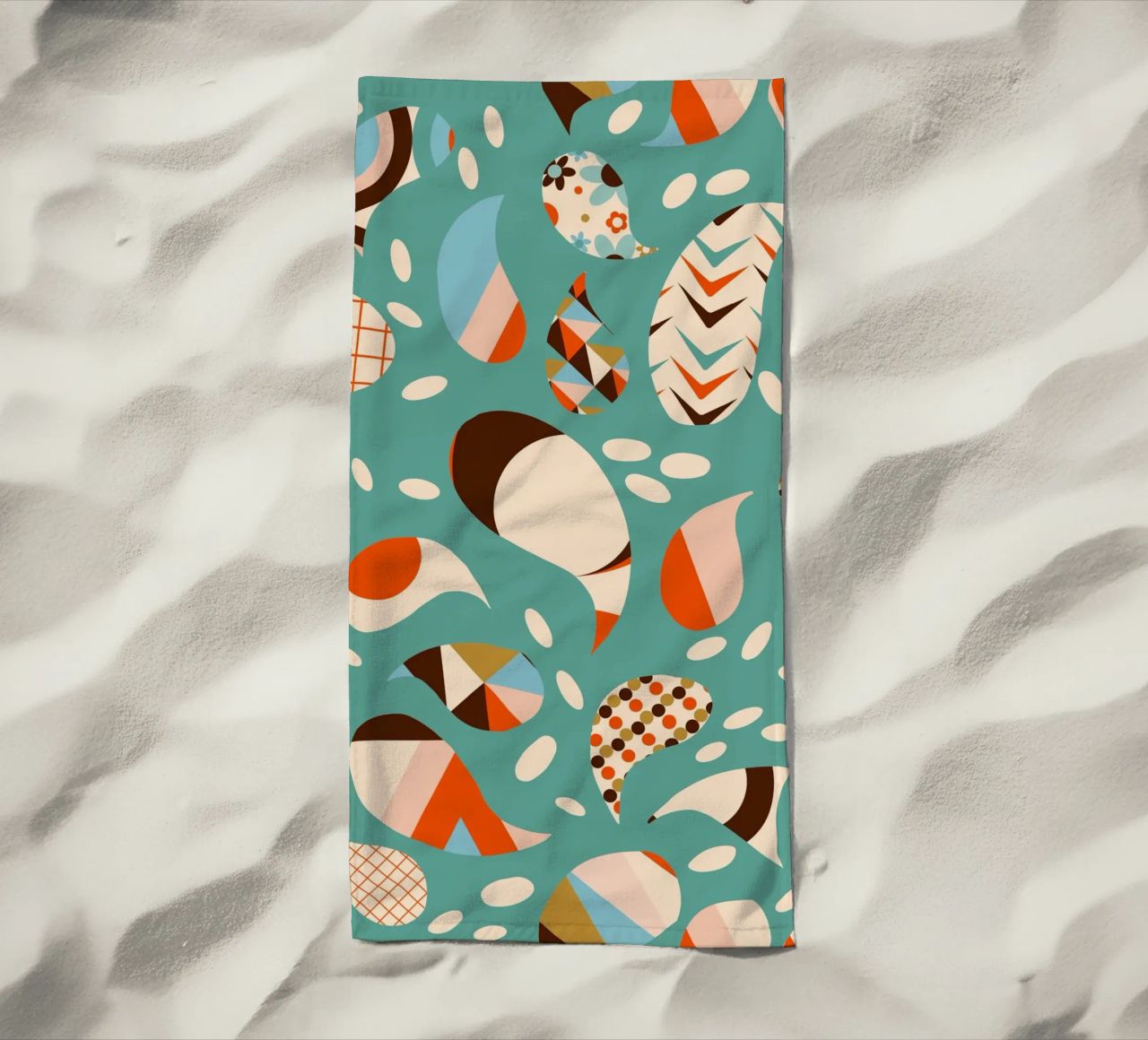 Patchwork Paisley retrò - Boho moderno di metà secolo telo mare da susanacosta